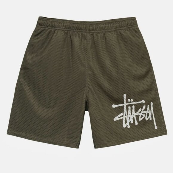 Stussy Basic 'Olive' Mesh Short - Picture 1 of 5